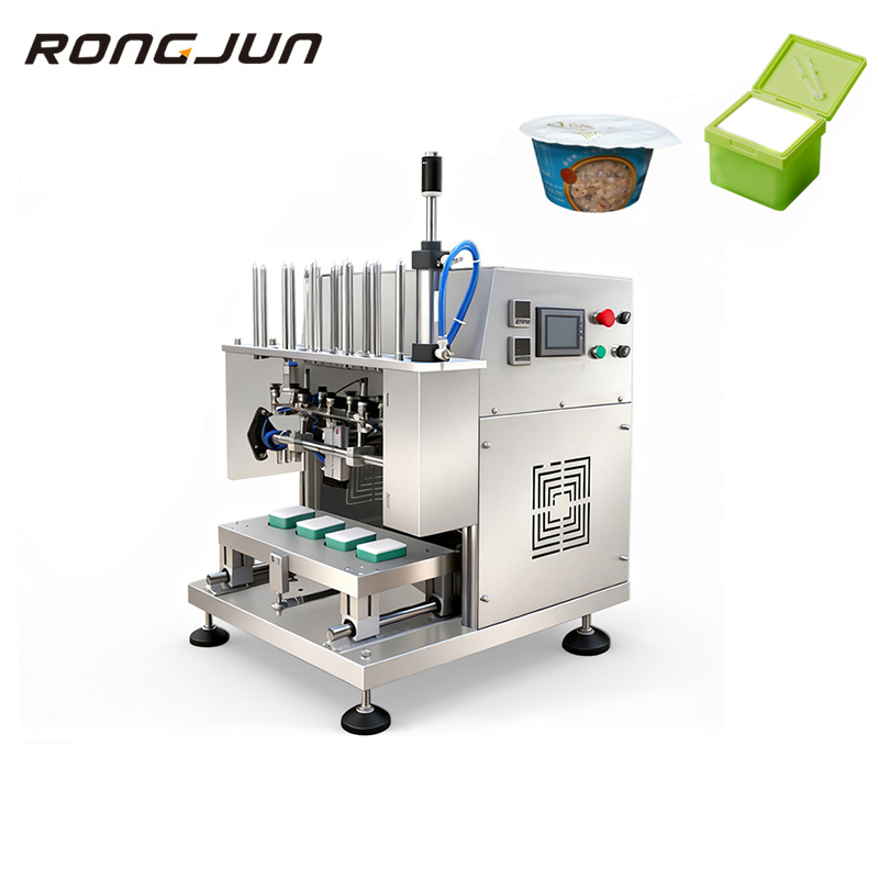 Automatic Suction Film Sealing Machine Pneumatic Tray Sealer Cheese Roasted Durian Foil Tray Sealing for Cosmetic Cotton Pads