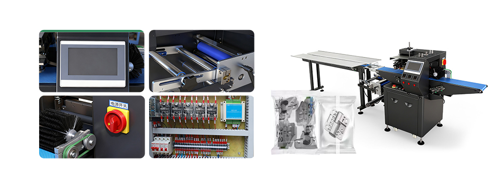 RJW280black  Spray Plastic Servo Hardware Pillow Packaging Machine